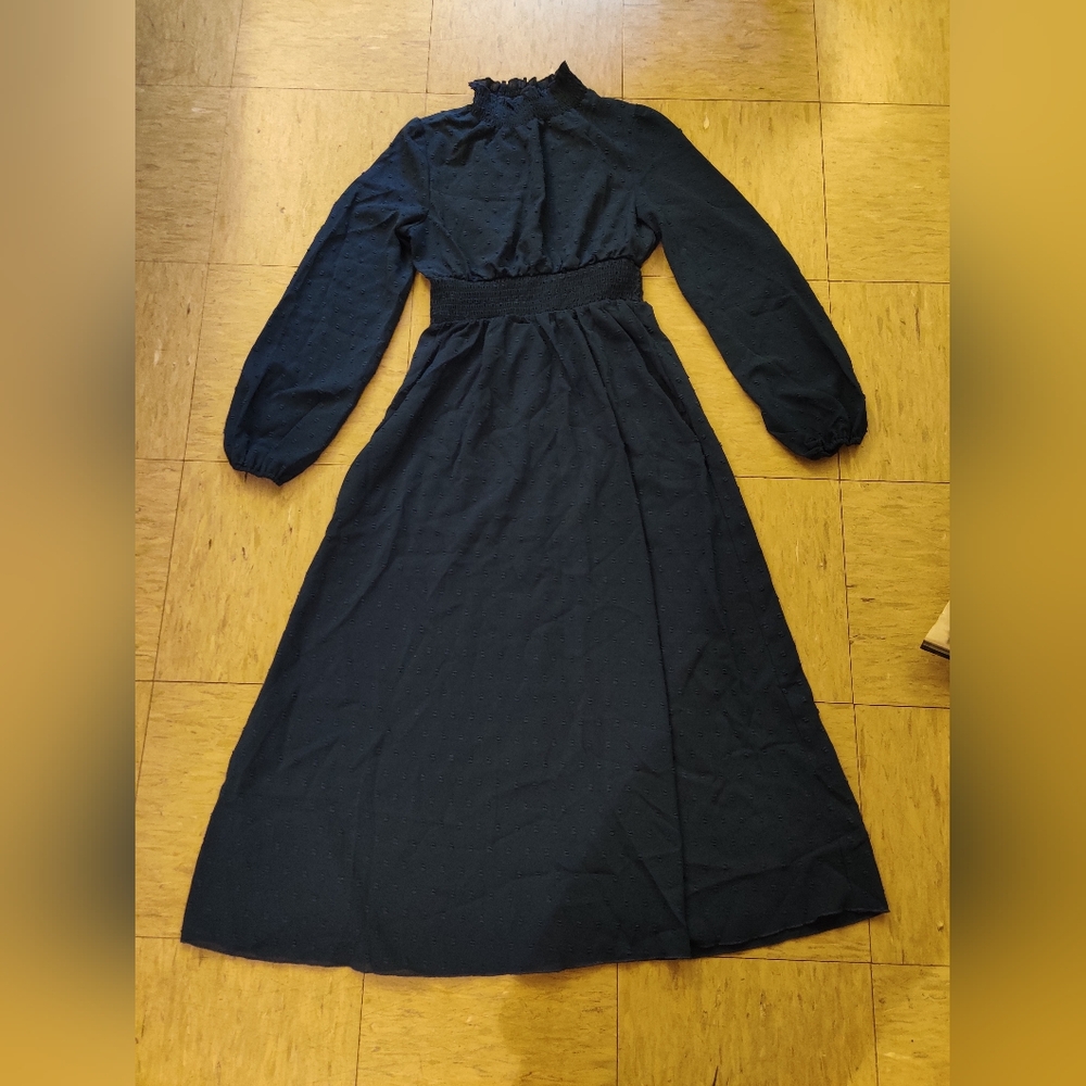 Swiss Dot Long Sleeve Dress S 4